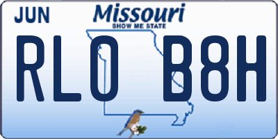 MO license plate RL0B8H