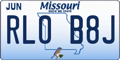 MO license plate RL0B8J