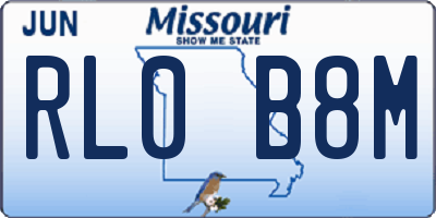 MO license plate RL0B8M