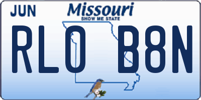 MO license plate RL0B8N