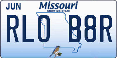 MO license plate RL0B8R