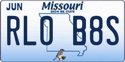 MO license plate RL0B8S