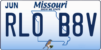 MO license plate RL0B8V