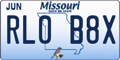 MO license plate RL0B8X