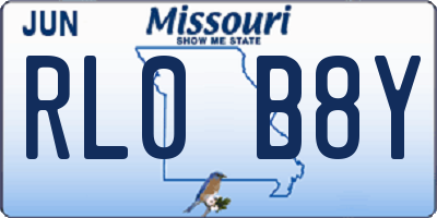 MO license plate RL0B8Y