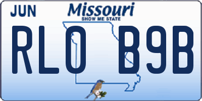 MO license plate RL0B9B