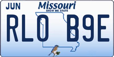 MO license plate RL0B9E