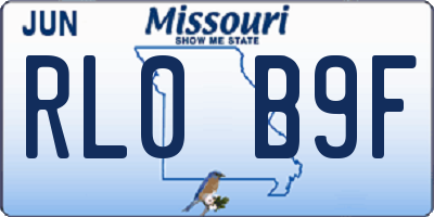 MO license plate RL0B9F