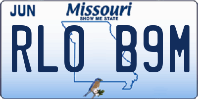MO license plate RL0B9M