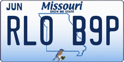 MO license plate RL0B9P