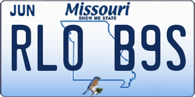 MO license plate RL0B9S