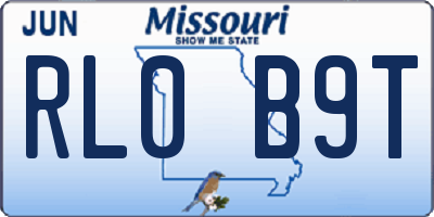 MO license plate RL0B9T
