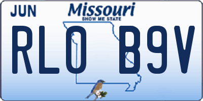 MO license plate RL0B9V