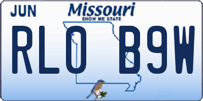 MO license plate RL0B9W