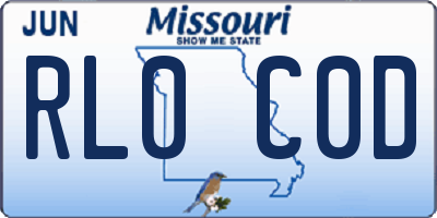 MO license plate RL0C0D