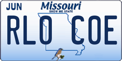 MO license plate RL0C0E