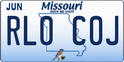 MO license plate RL0C0J