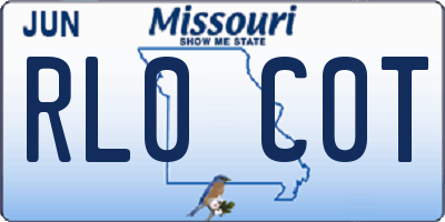 MO license plate RL0C0T