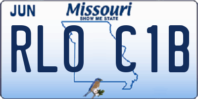 MO license plate RL0C1B