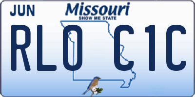 MO license plate RL0C1C