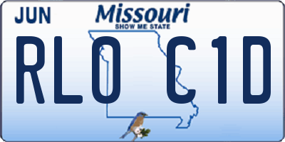MO license plate RL0C1D
