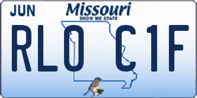 MO license plate RL0C1F