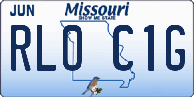 MO license plate RL0C1G