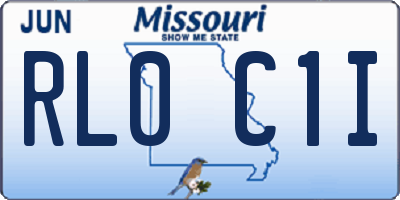 MO license plate RL0C1I