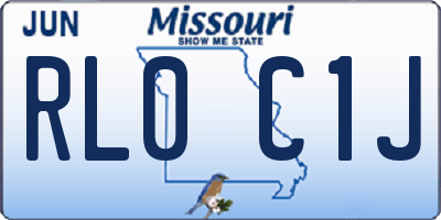 MO license plate RL0C1J