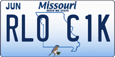 MO license plate RL0C1K