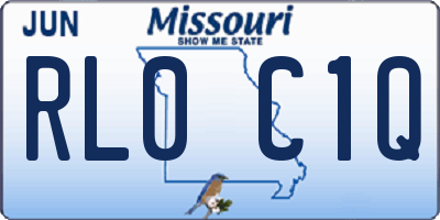 MO license plate RL0C1Q
