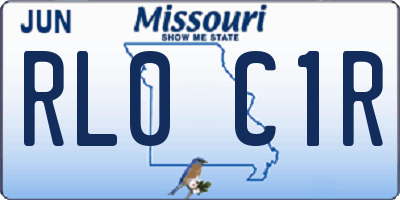 MO license plate RL0C1R