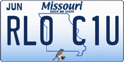 MO license plate RL0C1U