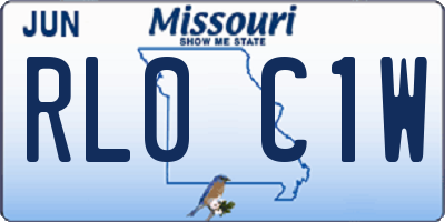 MO license plate RL0C1W