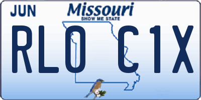 MO license plate RL0C1X