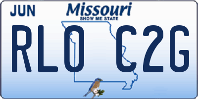 MO license plate RL0C2G