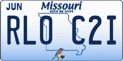 MO license plate RL0C2I