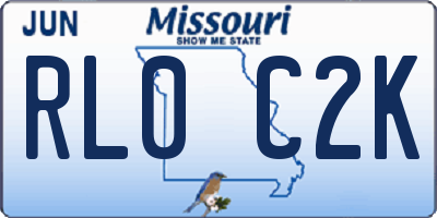 MO license plate RL0C2K