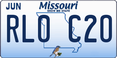 MO license plate RL0C2O