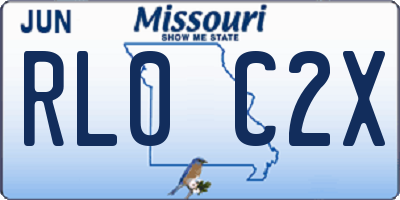 MO license plate RL0C2X