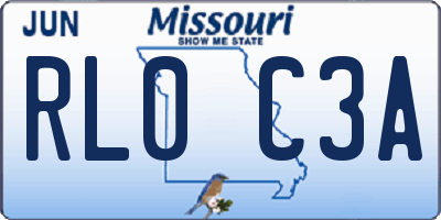 MO license plate RL0C3A