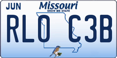 MO license plate RL0C3B