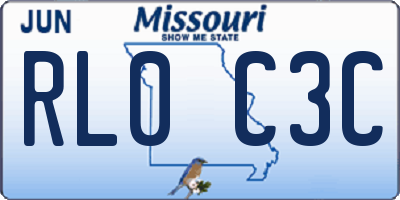 MO license plate RL0C3C
