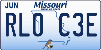 MO license plate RL0C3E