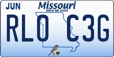 MO license plate RL0C3G