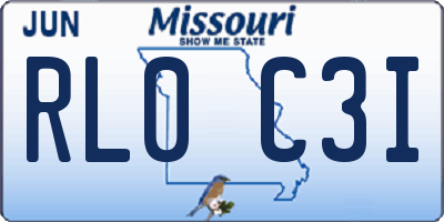 MO license plate RL0C3I