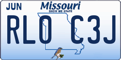 MO license plate RL0C3J