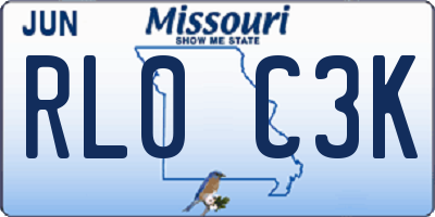 MO license plate RL0C3K