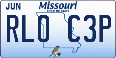 MO license plate RL0C3P