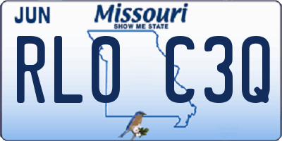 MO license plate RL0C3Q
